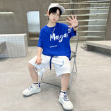 Children's Clothing Boys Summer Suit  New Summer Medium and Big Children Boy Thin Type Sports Summer Cool Handsome Fashion