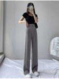 GOOSUDU New High Waist Slimming Draped Suit Wide Leg Pants Women's Spring and Summer Korean Style Loose Temperament Mop Trousers Ins