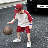 Boys Summer Suit  New Handsome Children's Short-Sleeved Boys' Clothes Big Children's Summer Quick-Drying Sports Children's Clothing