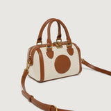 GOOSUDU 2025 Niche light luxury women's bag contrasting color wave canvas Boston pillow bag portable commuter women's bag single shoulder crossbody small bag women