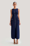 GOOSUDU 2025 Knitted dress temperament elegant sleeveless button dress long dress