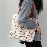 Women's Bag  New Korean Style Fashionable One-Shoulder Canvas Bag Large Capacity Harajuku Japanese Style Ulzzang Shopping Fu