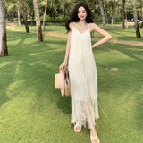 2025 Photo super fairy beach dress women's summer Sanya seaside vacation dress high-end suspender long dress travel wear