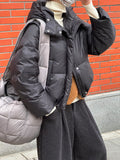 2025 popular winter new jacket minimalist Korean versatile age-reducing hooded white duck down jacket 58209
