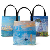 Cross-Border Supply Monet Sunrise Impressionist Oil Painting Digital Printing Eco-friendly Bag Vintage Canvas Bag