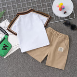 Boys' Summer Short Sleeve Suit 0-5 Years Old Children's Polo Shirt Lapel T-shirt Shorts 2 Pieces Set Foreign Trade Children's Wear Wholesale