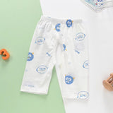 Baby Open-Seat Pants Cotton Thin Baby Cropped Pants Pajama Pants Children's Air Conditioning Pants Summer Loose Breathable Pants