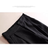 GOOSUDU Spring and Summer Cotton and Linen Women's Wide-Leg Pants Linen Thin Casual Pants Ol Professional Women's Pants Loose Cropped Pants for Women