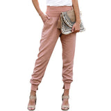 GOOSUDU Independent Station  Summer New Women's Elastic Waist Cropped Pants Hem Slit Solid Color Casual Pants