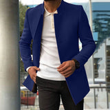 2025 Hot trade casual men's clothing middle-aged and young people's suits autumn new trendy men's solid color slim woolen goods factory direct sales
