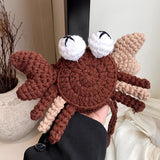 GOOSUDU 2025 Children's wool knitted bag popular new cartoon little crab girl change messenger bag girl baby shoulder bag