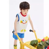 Smiley Face Baby Short Sleeve Suit Boys' Quick-Drying T-shirt Summer Clothes Children's Pants  New Children's Clothing Western Style