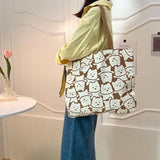 Women's Bag  New Korean Style Fashionable One-Shoulder Canvas Bag Large Capacity Harajuku Japanese Style Ulzzang Shopping Fu