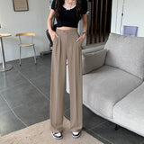 GOOSUDU New High Waist Slimming Draped Suit Wide Leg Pants Women's Spring and Summer Korean Style Loose Temperament Mop Trousers Ins