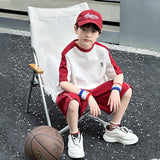 Boys Summer Suit  New Handsome Children's Short-Sleeved Boys' Clothes Big Children's Summer Quick-Drying Sports Children's Clothing