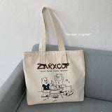 HOTan and NEWn Style Big Bag Ins Women's Canvas Bag Simple Student Cloth Bag Shoulder Bag Ulzzang Big Bag One Piece Dropshipping