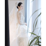 goosudu Main Wedding Dress Long Sleeve New -Style Bride Small Sense Palace Style Retro Trailing New Factory Direct Sales