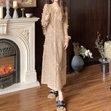 2025 Autumn new  knitted dress gentle wind beautiful fairy dress temperament small bottom dress