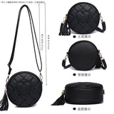 GOOSUDU 2025Crossbody bag love small round bag popular autumn new New fringed women's bag fashion portable shoulder PU small bag