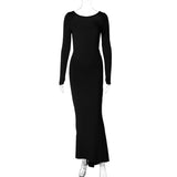 GOOSUDU 2025  hot-selling new solid color sexy backless pleated long temperament slim dress  wholesale