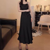 Style Temperament Sling Dress Women's High-Quality Summer 2024 New High-End Exquisite Waist-Slimming Long Dress