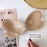 2025 Seaside vacation underwear invisible latex chest sticker dress photo special non-slip gathering top support silicone thickened bra