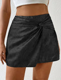 GOOSUDU 2025 fashion personality street sexy hottie high waist metal kink mini skirt