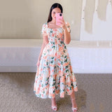 2025New spring and summer new  New  dresses literary  fresh printing fashion women's clothing