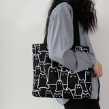 Women's Bag  New Korean Style Fashionable One-Shoulder Canvas Bag Large Capacity Harajuku Japanese Style Ulzzang Shopping Fu
