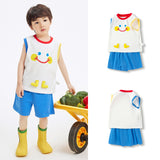 Smiley Face Baby Short Sleeve Suit Boys' Quick-Drying T-shirt Summer Clothes Children's Pants  New Children's Clothing Western Style