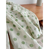 Gentle Wind White Polka Dot Bubble Sleeve Top Women's  Spring and Summer Day Small Casual Shirt Women