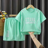 Boys Quick Drying Clothes Children's Sports Suit Summer Girls Basketball Wear Children and Teens Short Sleeve Western Style Soccer Uniform