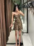 Hot Trade Wholesale Za Series Backless Slip Dress Animal Pattern Printed Silk Satin Texture Dress Summer 3550026