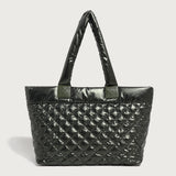 GOOSUDU 2025 Autumn new Xiaoxiangfeng diamond tote bag women's large-capacity air-feeling down bag commuter shoulder armpit bag