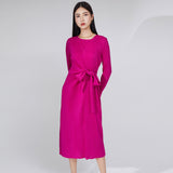 2025 High-end temperament skirt women's clothing spring and autumn new design pleated dress women's medium and long high-end