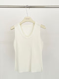 2025 ES MODISH spring new product versatile slim-fit knitted U leader vest solid color simple outerwear top girls