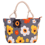 Cross-Border Printed Canvas Bag Large Capacity Casual Canvas Bag Women's Shoulder Wholesale Women's Bags Portable Canvas Bag Flower Bag