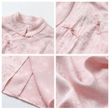 2025 spring new design button stand-up collar jacquard Chinese style national style acetic acid medium and long top women's N2019
