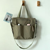 Waterproof Canvas Bag Female Summer One Shoulder Bag Bag Female Large Capacity Schoolbag Female College Student Crossbody Bag All-Matching Ins