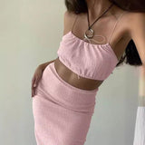 GOOSUDU 2025 cross-border New fashion suspender slim suit skirt, new Spice Girl sexy backless hip wrap two-piece set wholesale