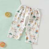 Baby Open-Seat Pants Cotton Thin Baby Cropped Pants Pajama Pants Children's Air Conditioning Pants Summer Loose Breathable Pants