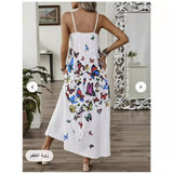 2024 New New European and American Retro Summer Printed Long Dress V-neck Multicolor Long Sexy Sleeveless Dress