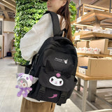 Junior's Schoolbag Female Middle School Student College Style Large-Capacity Backpack Elementary School Girl Portable Burden Alleviation Backpack
