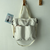 Waterproof Canvas Bag Female Summer One Shoulder Bag Bag Female Large Capacity Schoolbag Female College Student Crossbody Bag All-Matching Ins