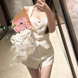 2025 popular summer new design sense fashion Harajuku street versatile slim-fit vest top wide-leg pants set