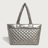 GOOSUDU 2025 Autumn new Xiaoxiangfeng diamond tote bag women's large-capacity air-feeling down bag commuter shoulder armpit bag
