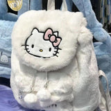 Cute Plush Flip New Winter Sweet Backpack Hello Kitty Melody Clow M Backpack Large Capacity Schoolbag