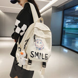 Wholesale Women's Double Backpack Popular Men's Backpack Letters Solid Color Junior High School High School Student Bag Ins Style Fashion