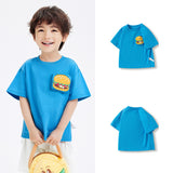 Boys' T-shirt Girls' Short Sleeve Children's  New Children's Clothing Little Kids' Summer Clothing Cotton Striped Top Cartoon Half Sleeve