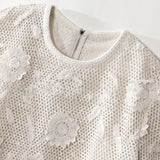 2025 summer new high-end fashion hollow mesh temperament versatile shirt women's high-end top N3010
